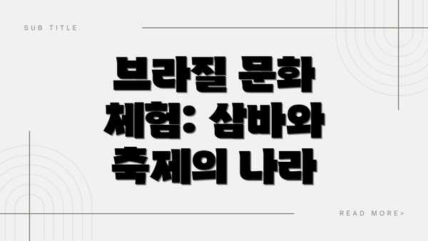 브라질 문화 체험: 삼바와 축제의 나라