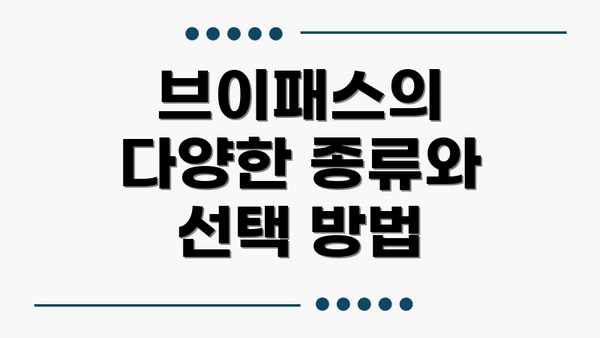 브이패스의 다양한 종류와 선택 방법