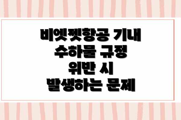 비엣젯항공 기내 수하물 규정 위반 시 발생하는 문제