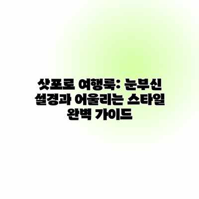 삿포로 여행룩: 눈부신 설경과 어울리는 스타일 완벽 가이드 삿포로 여행룩: 눈부신 설경과 어울리는 스타일 완벽 가이드
