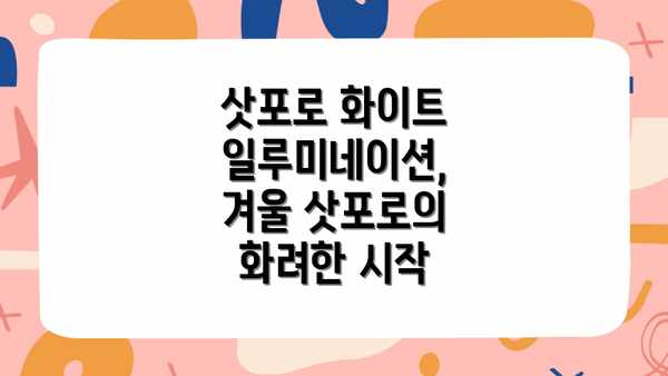 삿포로 화이트 일루미네이션, 겨울 삿포로의 화려한 시작