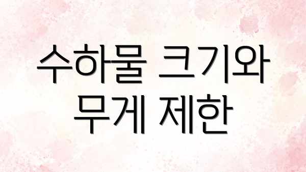 수하물 크기와 무게 제한