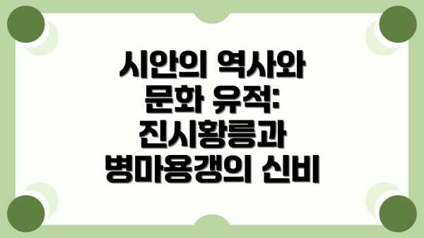 시안의 역사와 문화 유적: 진시황릉과 병마용갱의 신비