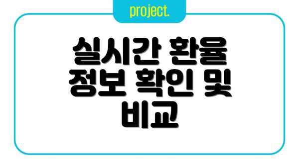 실시간 환율 정보 확인 및 비교