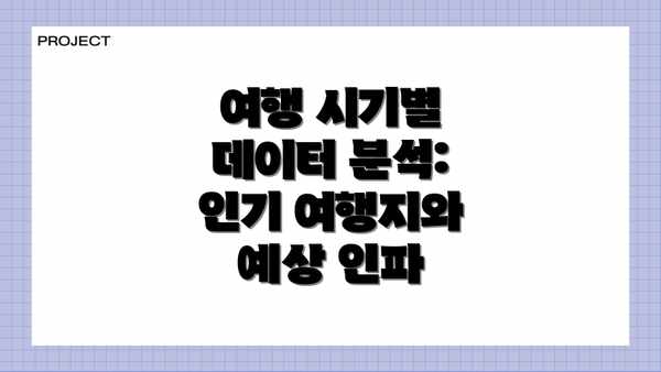 여행 시기별 데이터 분석:  인기 여행지와 예상 인파