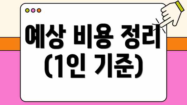 예상 비용 정리 (1인 기준)