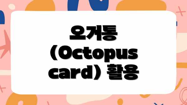오거통 (Octopus card) 활용