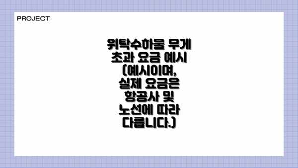 위탁수하물 무게 초과 요금 예시 (예시이며, 실제 요금은 항공사 및 노선에 따라 다릅니다.)