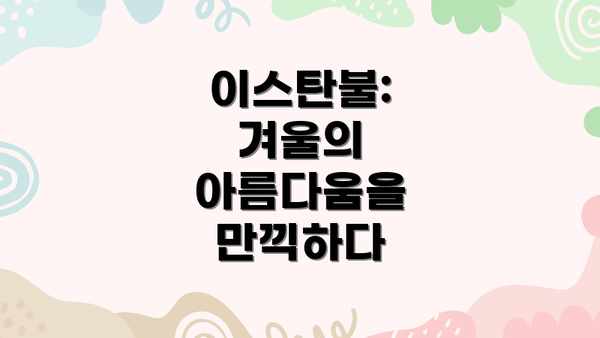 이스탄불: 겨울의 아름다움을 만끽하다