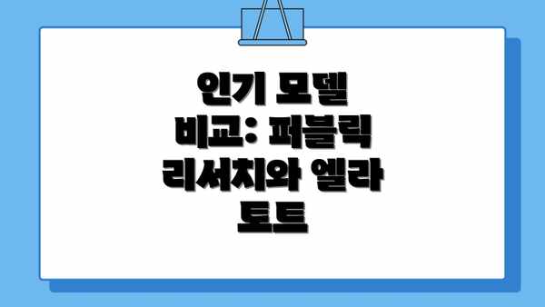 인기 모델 비교: 퍼블릭 리서치와 엘라 토트