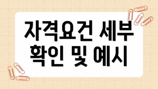 자격요건 세부 확인 및 예시