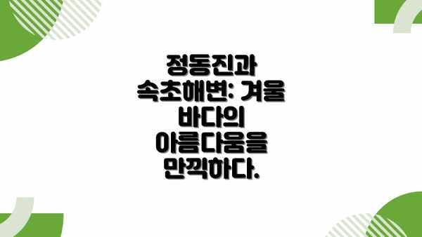 정동진과 속초해변: 겨울 바다의 아름다움을 만끽하다.