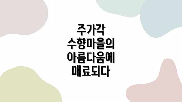 주가각 수향마을의 아름다움에 매료되다