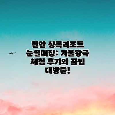 천안 상록리조트 눈썰매장: 겨울왕국 체험 후기와 꿀팁 대방출! 천안 상록리조트 눈썰매장: 겨울왕국 체험 후기와 꿀팁 대방출!