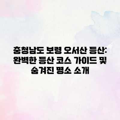 충청남도 보령 오서산 등산: 완벽한 등산 코스 가이드 및 숨겨진 명소 소개 충청남도 보령 오서산 등산: 완벽한 등산 코스 가이드 및 숨겨진 명소 소개