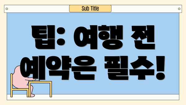 팁: 여행 전 예약은 필수!