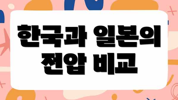 한국과 일본의 전압 비교
