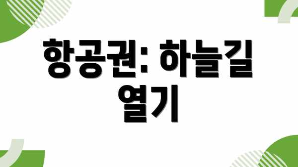 항공권: 하늘길 열기
