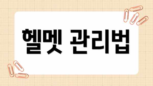 헬멧 관리법