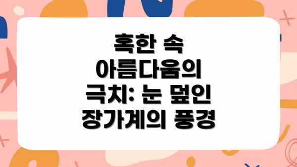 혹한 속 아름다움의 극치: 눈 덮인 장가계의 풍경