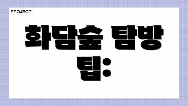 화담숲 탐방 팁:
