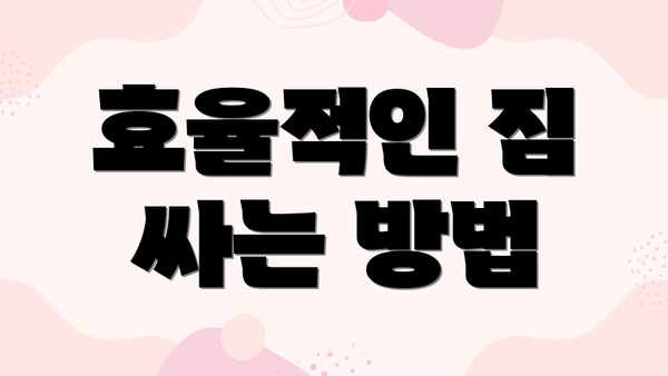 효율적인 짐 싸는 방법