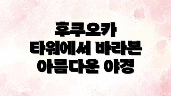 후쿠오카 타워에서 바라본 아름다운 야경