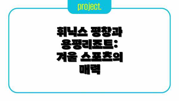 휘닉스 평창과 용평리조트: 겨울 스포츠의 매력