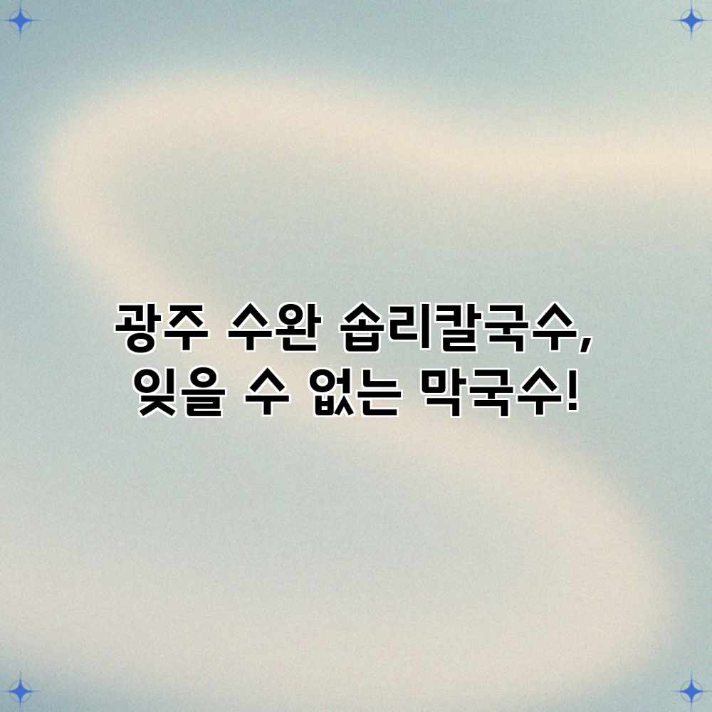 광주 수완 솝리칼국수, 잊을 수 없는 막국수!