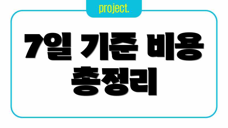 7일 기준 비용 총정리