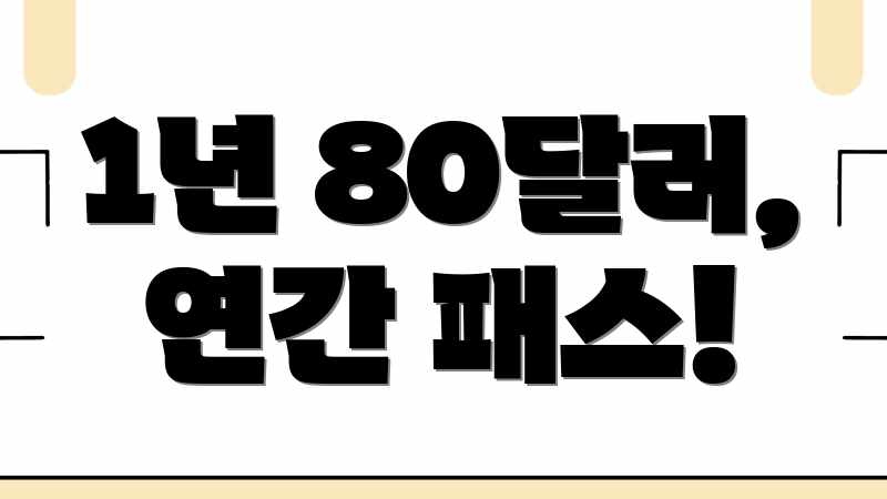 1년 80달러, 연간 패스!