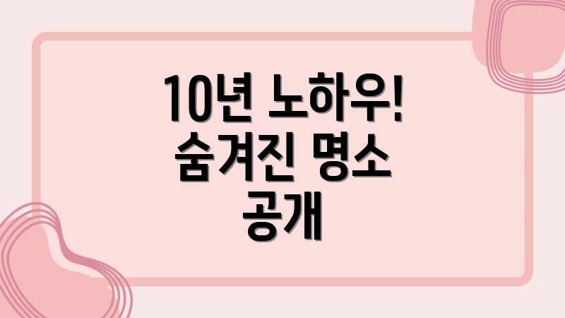 10년 노하우! 숨겨진 명소 공개