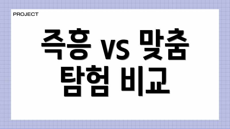 즉흥 vs 맞춤 탐험 비교