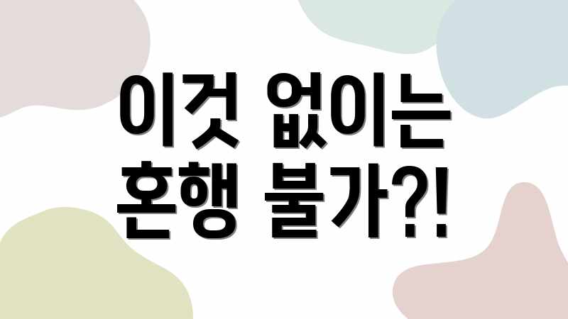이것 없이는 혼행 불가?!