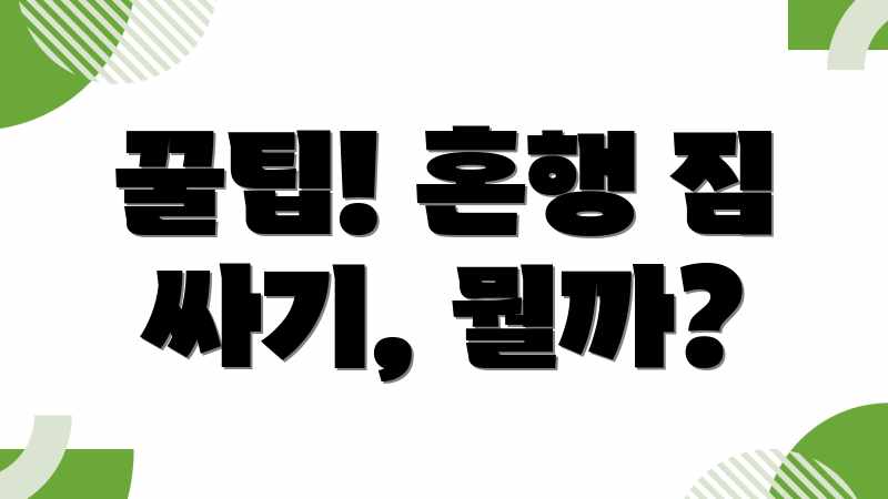 꿀팁! 혼행 짐 싸기, 뭘까?