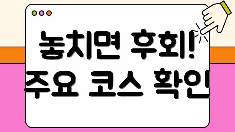 놓치면 후회! 주요 코스 확인