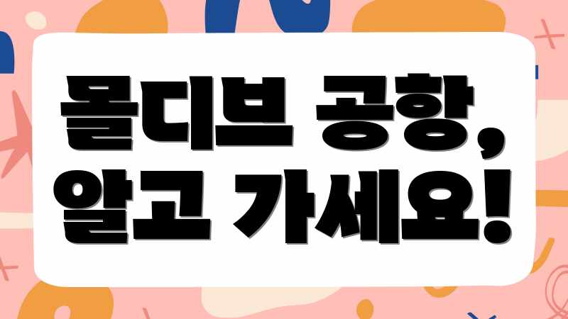 몰디브 공항, 알고 가세요!