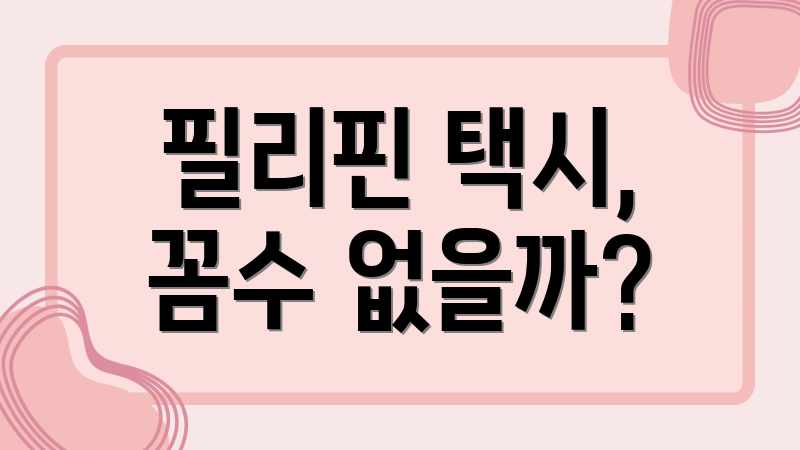 필리핀 택시, 꼼수 없을까?