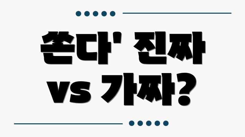 쏜다' 진짜 vs 가짜?