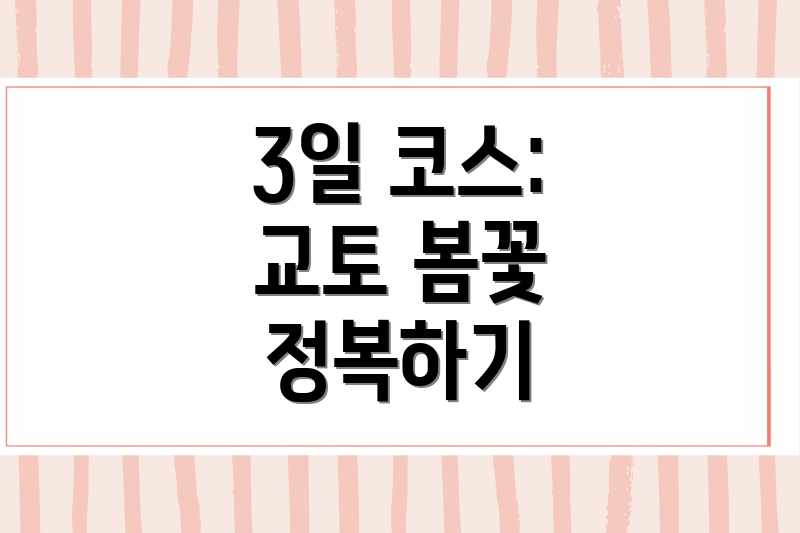 3일 코스: 교토 봄꽃 정복하기