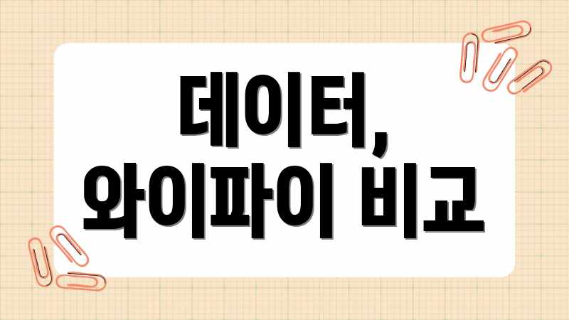 데이터, 와이파이 비교