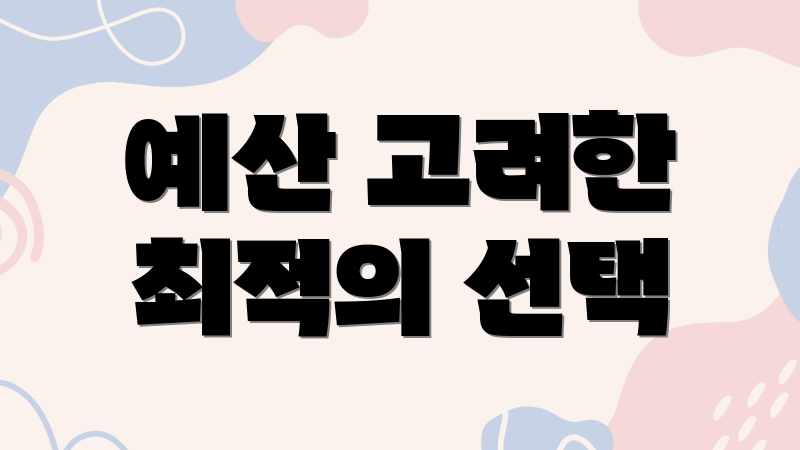 예산 고려한 최적의 선택