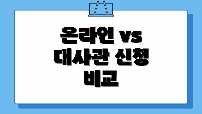 온라인 vs 대사관 신청 비교