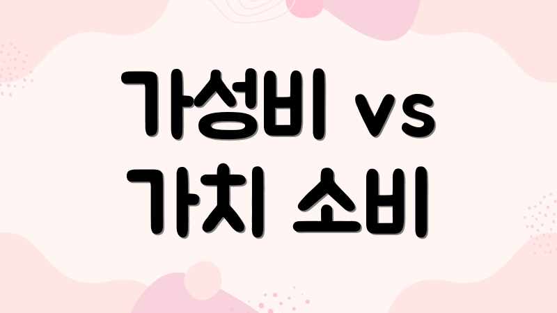 가성비 vs 가치 소비
