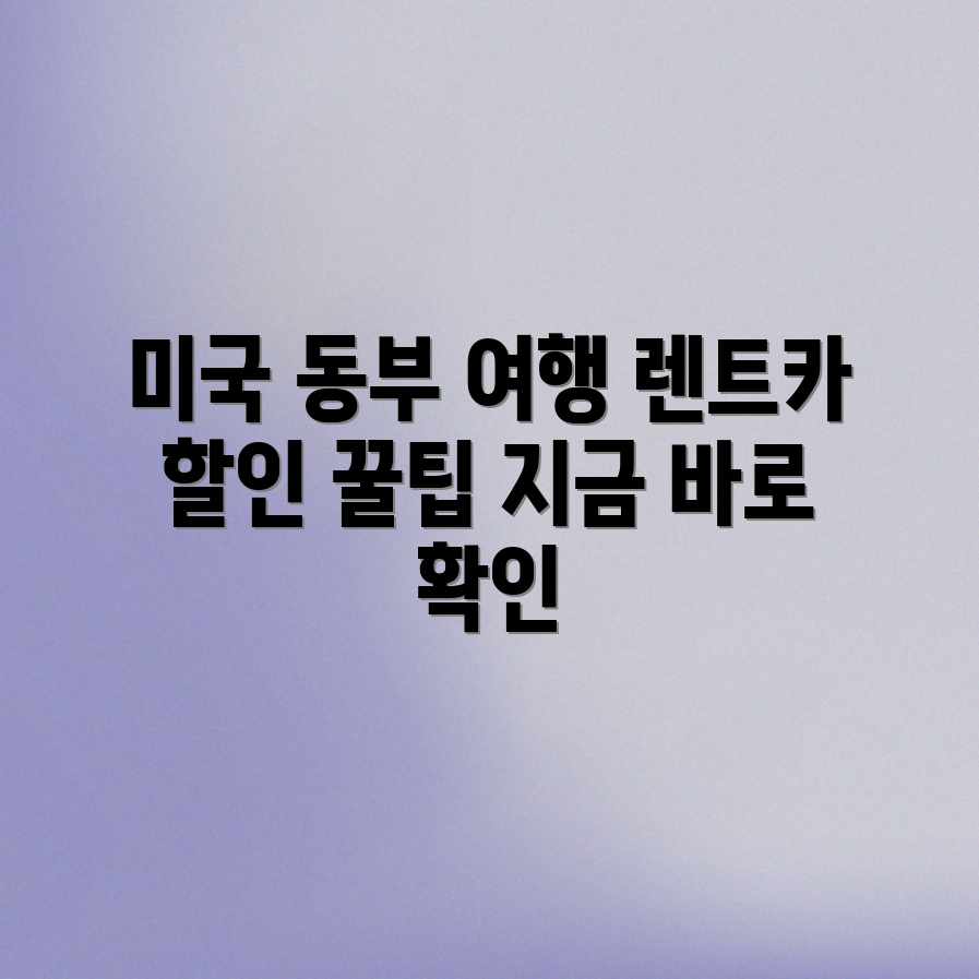 미국 동부 렌트카, 숨은 할인 찾는 법?