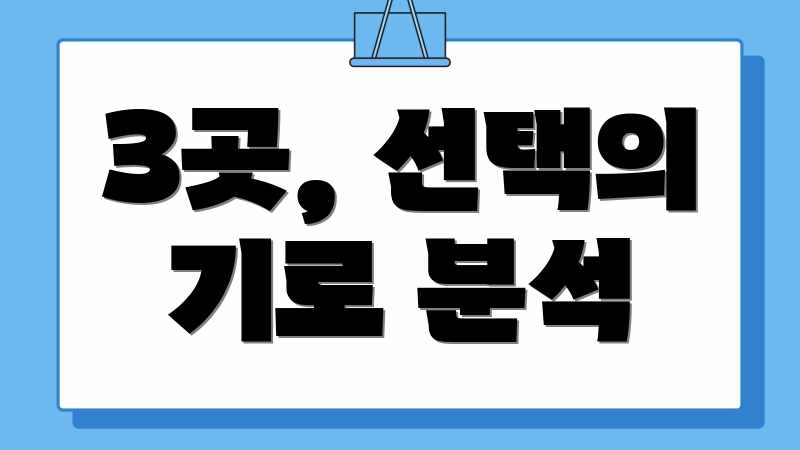 3곳, 선택의 기로 분석