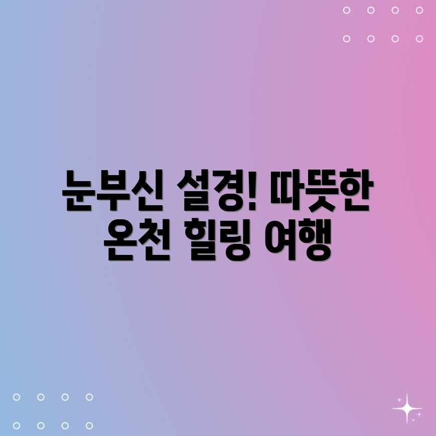 눈부신 설경 속 따뜻한 일본 온천 여행!