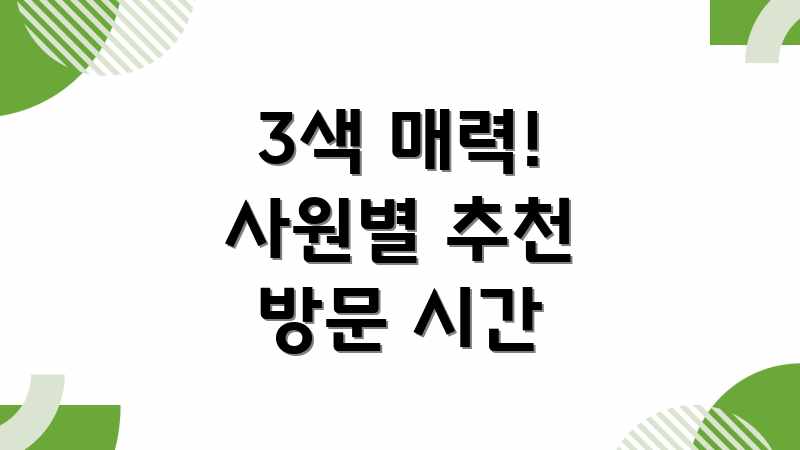 3색 매력! 사원별 추천 방문 시간