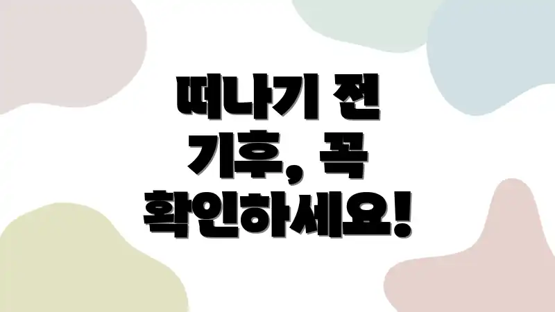 떠나기 전 기후, 꼭 확인하세요!