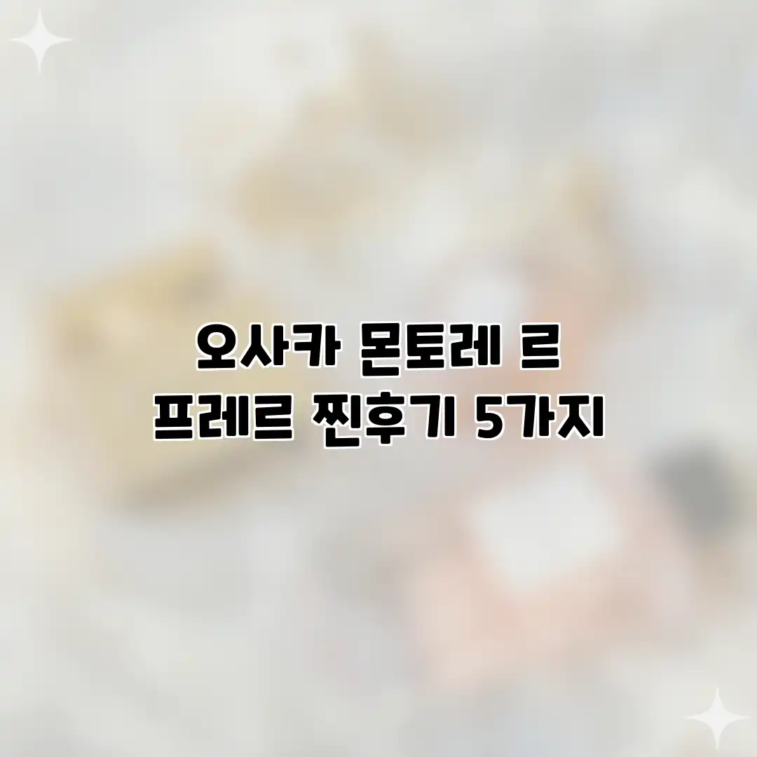오사카 몬토레 르 프레르: 찐후기 5가지 오사카 몬토레 르 프레르: 찐후기 5가지